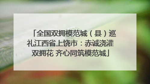 全国双拥模范城（县）巡礼江西省上饶市：赤诚浇灌双拥花 齐心同筑模范城