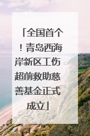 全国首个！青岛西海岸新区工伤超前救助慈善基金正式成立