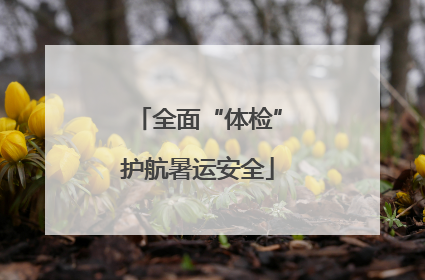 全面“体检”护航暑运安全