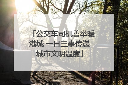 公交车司机善举暖港城 一日三事传递城市文明温度