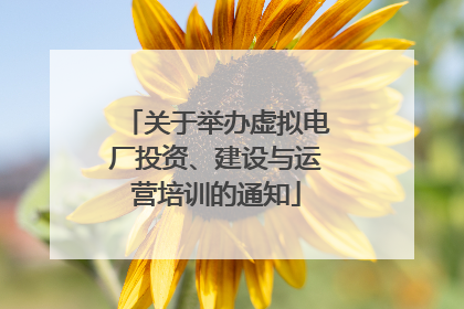 关于举办虚拟电厂投资、建设与运营培训的通知