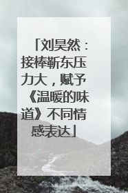 刘昊然：接棒靳东压力大，赋予《温暖的味道》不同情感表达