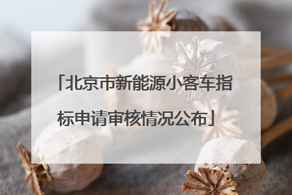 北京市新能源小客车指标申请审核情况公布