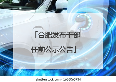 合肥发布干部任前公示公告