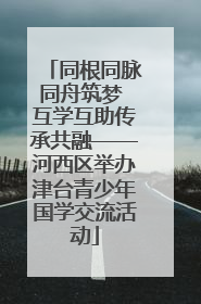 同根同脉同舟筑梦 互学互助传承共融——河西区举办津台青少年国学交流活动