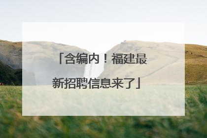 含编内！福建最新招聘信息来了