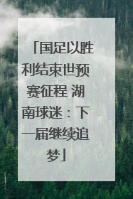 国足以胜利结束世预赛征程 湖南球迷：下一届继续追梦