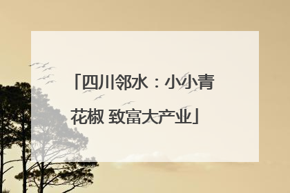 四川邻水：小小青花椒 致富大产业