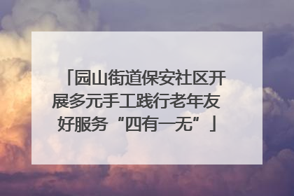 园山街道保安社区开展多元手工践行老年友好服务“四有一无”