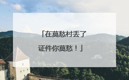 在莫愁村丢了证件你莫愁！