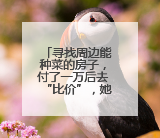 寻找周边能种菜的房子，付了一万后去“比价”，她不淡定了