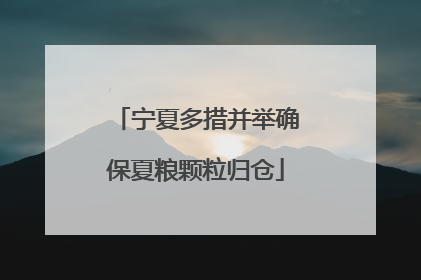 宁夏多措并举确保夏粮颗粒归仓