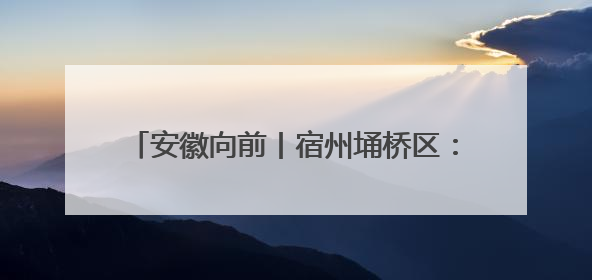 安徽向前丨宿州埇桥区：建智慧物流 兴产业引擎
