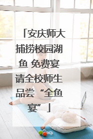安庆师大捕捞校园湖鱼 免费宴请全校师生品尝“全鱼宴”