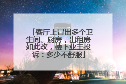 客厅上冒出多个卫生间、厨房，出租房如此改，楼下业主投诉：多少不舒服