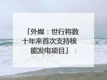 外媒：世行将数十年来首次支持核能发电项目