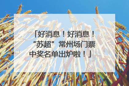 好消息！好消息！“苏超”常州场门票中奖名单出炉啦！