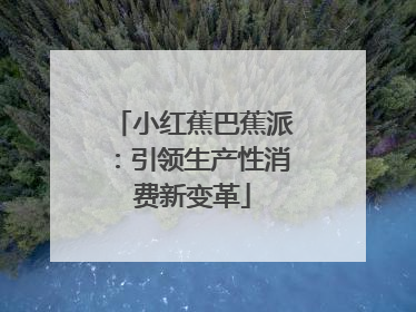 小红蕉巴蕉派：引领生产性消费新变革