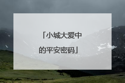 小城大爱中的平安密码