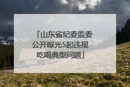 山东省纪委监委公开曝光5起违规吃喝典型问题