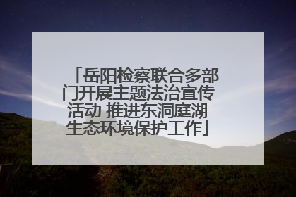 岳阳检察联合多部门开展主题法治宣传活动 推进东洞庭湖生态环境保护工作