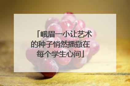 峨眉一小让艺术的种子悄然播撒在每个学生心间
