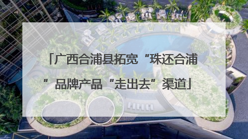 广西合浦县拓宽“珠还合浦”品牌产品“走出去”渠道