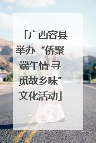 广西容县举办“侨聚端午情·寻觅故乡味”文化活动