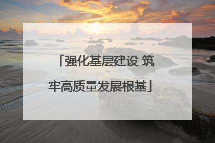 强化基层建设 筑牢高质量发展根基