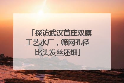 探访武汉首座双膜工艺水厂，筛网孔径比头发丝还细