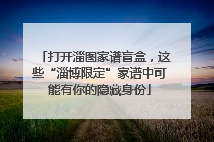 打开淄图家谱盲盒，这些“淄博限定”家谱中可能有你的隐藏身份