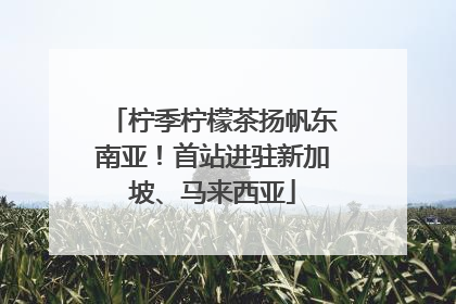 柠季柠檬茶扬帆东南亚！首站进驻新加坡、马来西亚