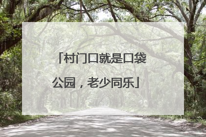 村门口就是口袋公园，老少同乐