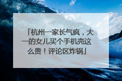 杭州一家长气疯，大一的女儿买个手机壳这么贵！评论区炸锅