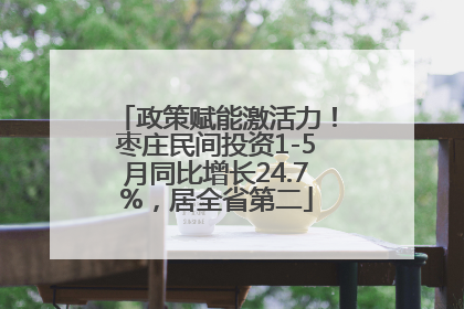 政策赋能激活力！枣庄民间投资1-5月同比增长24.7%，居全省第二