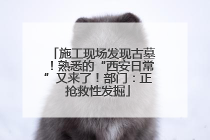 施工现场发现古墓！熟悉的“西安日常”又来了！部门：正抢救性发掘