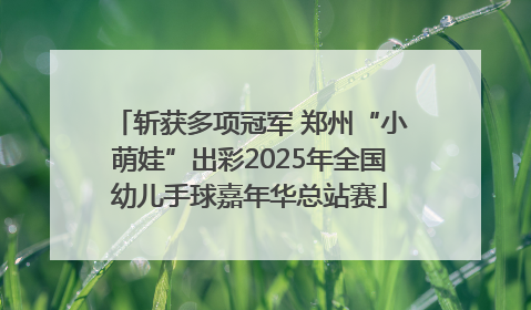 斩获多项冠军 郑州“小萌娃”出彩2025年全国幼儿手球嘉年华总站赛