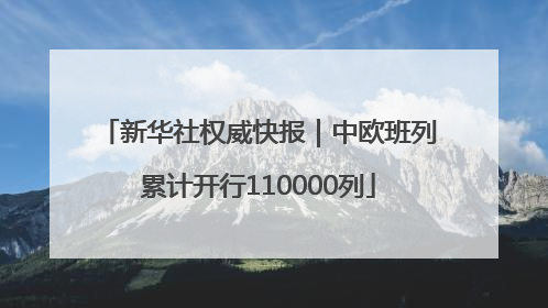 新华社权威快报｜中欧班列累计开行110000列