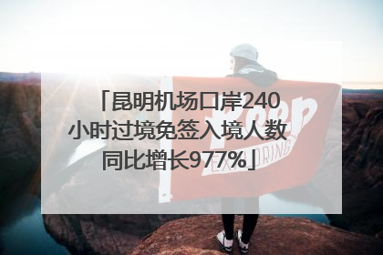 昆明机场口岸240小时过境免签入境人数同比增长977%