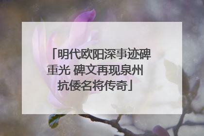 明代欧阳深事迹碑重光 碑文再现泉州抗倭名将传奇