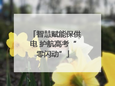 智慧赋能保供电 护航高考“零闪动”