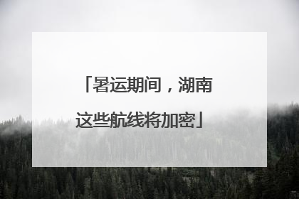 暑运期间，湖南这些航线将加密