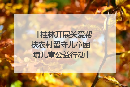 桂林开展关爱帮扶农村留守儿童困境儿童公益行动