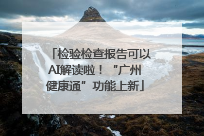 检验检查报告可以AI解读啦！“广州健康通”功能上新