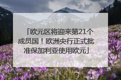 欧元区将迎来第21个成员国！欧洲央行正式批准保加利亚使用欧元