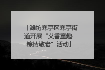 潍坊寒亭区寒亭街道开展“艾香童趣·粽情敬老”活动