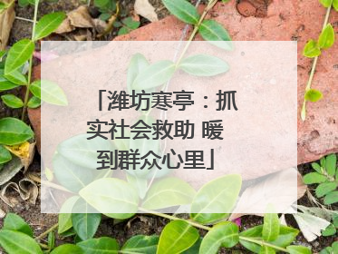 潍坊寒亭：抓实社会救助 暖到群众心里