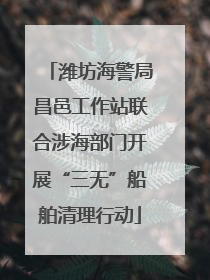 潍坊海警局昌邑工作站联合涉海部门开展“三无”船舶清理行动