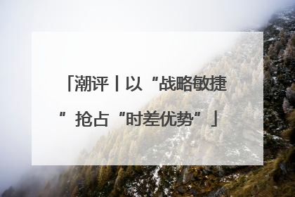 潮评丨以“战略敏捷”抢占“时差优势”
