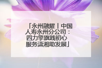 永州融耀丨中国人寿永州分公司：四力擎旗践初心 服务潇湘助发展
